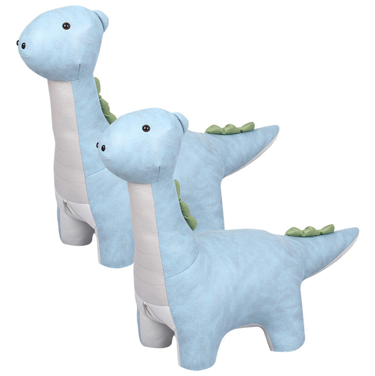 Modern Velvet Pouf Chair Contrast Color Dinosaurs Shape Water Resistant Chair Ottoman Blue 2 Piece Set Clearhalo 'furn' 'furn_ottomans_poufs' 'Furniture' 'Living Room Furniture' 'Ottomans & Poufs' 'ottomans_poufs' 5956528