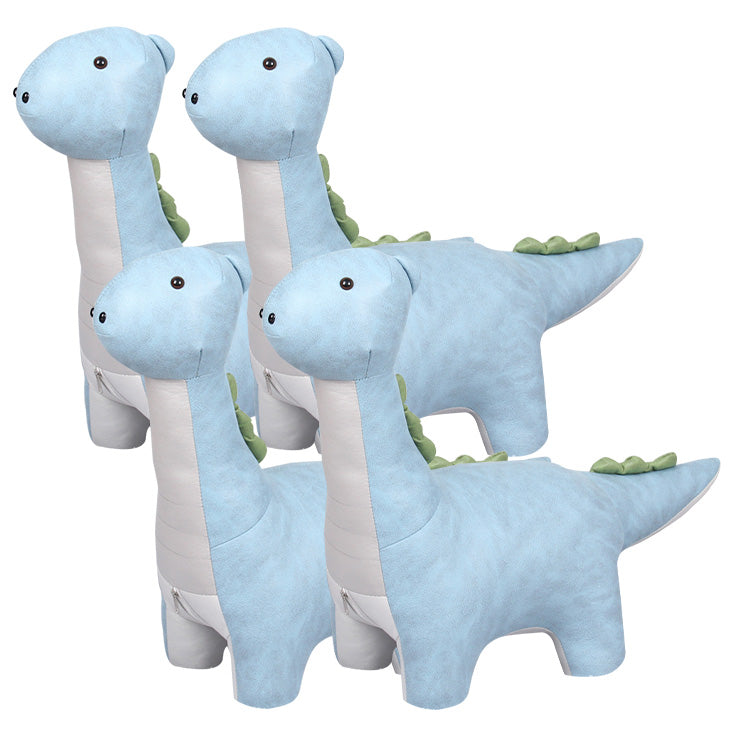 Modern Velvet Pouf Chair Contrast Color Dinosaurs Shape Water Resistant Chair Ottoman Blue 4 Piece Set Clearhalo 'furn' 'furn_ottomans_poufs' 'Furniture' 'Living Room Furniture' 'Ottomans & Poufs' 'ottomans_poufs' 5956529