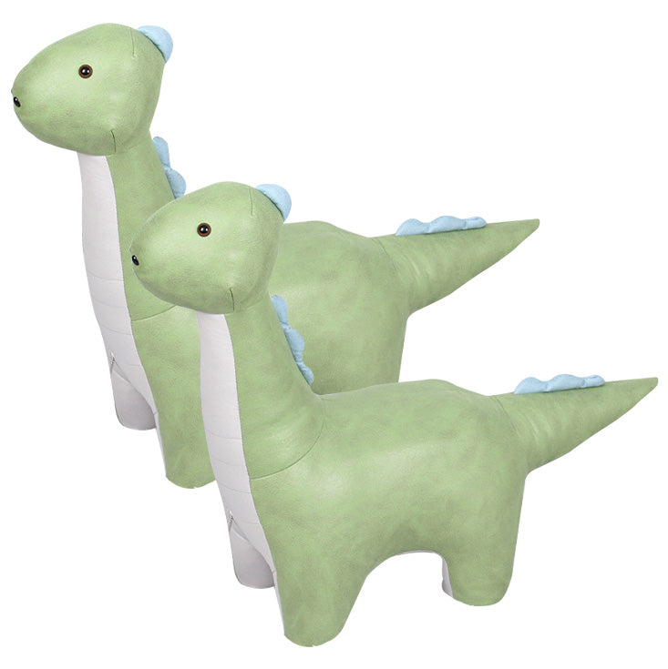 Modern Velvet Pouf Chair Contrast Color Dinosaurs Shape Water Resistant Chair Ottoman Green 2 Piece Set Clearhalo 'furn' 'furn_ottomans_poufs' 'Furniture' 'Living Room Furniture' 'Ottomans & Poufs' 'ottomans_poufs' 5956531