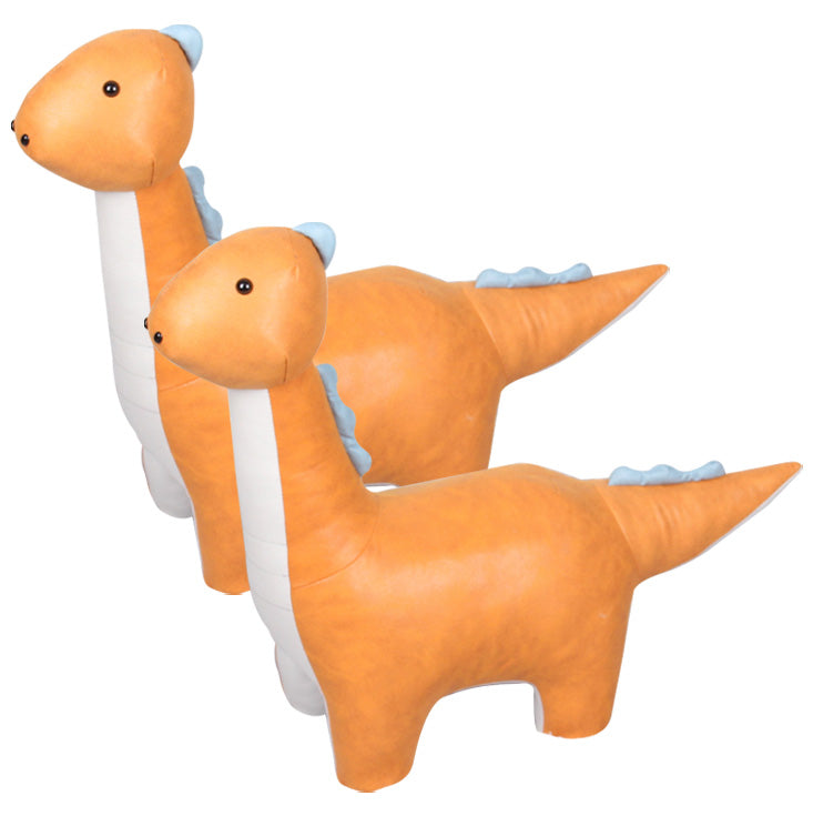 Modern Velvet Pouf Chair Contrast Color Dinosaurs Shape Water Resistant Chair Ottoman Orange 2 Piece Set Clearhalo 'furn' 'furn_ottomans_poufs' 'Furniture' 'Living Room Furniture' 'Ottomans & Poufs' 'ottomans_poufs' 5956534