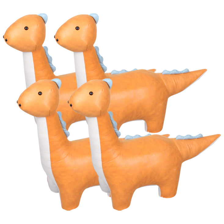 Modern Velvet Pouf Chair Contrast Color Dinosaurs Shape Water Resistant Chair Ottoman Orange 4 Piece Set Clearhalo 'furn' 'furn_ottomans_poufs' 'Furniture' 'Living Room Furniture' 'Ottomans & Poufs' 'ottomans_poufs' 5956535