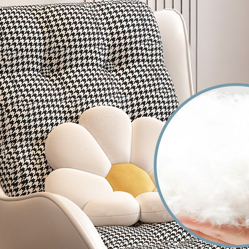 Glamour à bascule en métal rembourré avec chaise à bascule de siège rembourré en feuillette