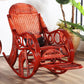 Wicker traditioneller Schaukelakzent -Stuhl Spindel Schaukelstuhl für Wohnzimmer