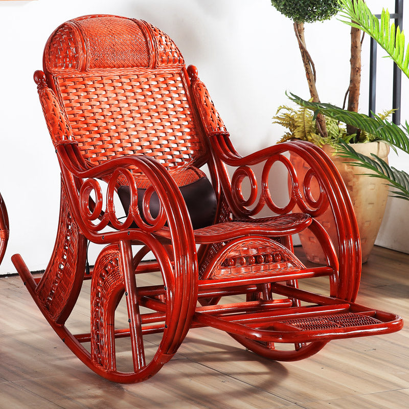 Wicker traditioneller Schaukelakzent -Stuhl Spindel Schaukelstuhl für Wohnzimmer