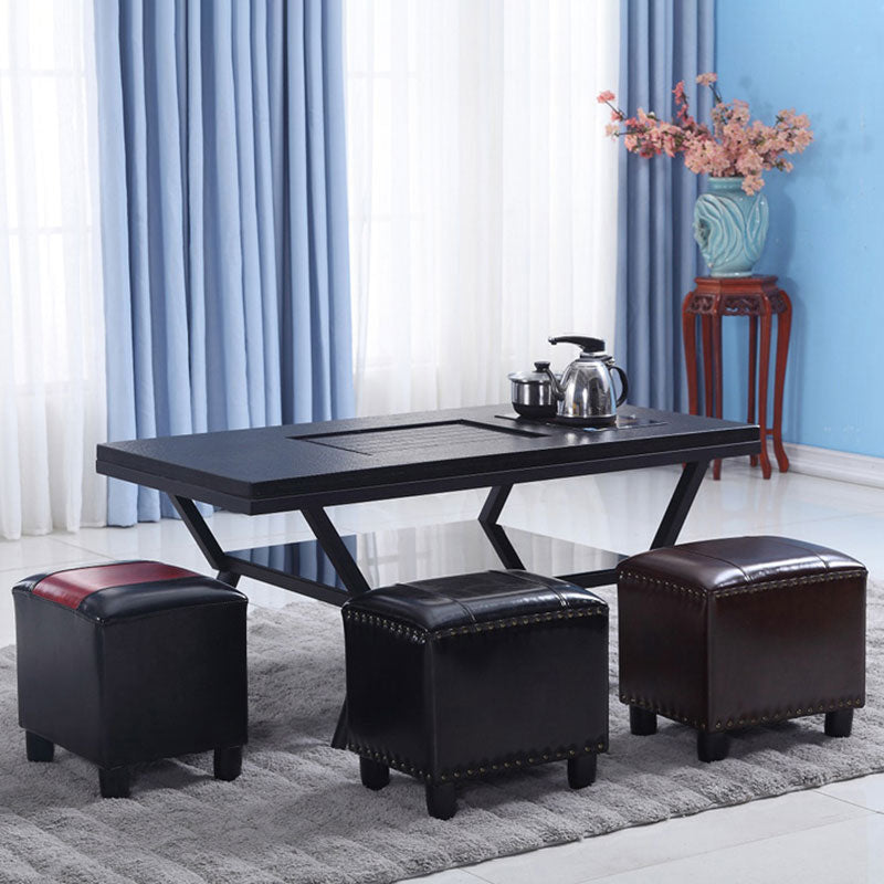 Modern Leather Standard Rectangle Nail Decoration Indoor Standard Clearhalo 'furn' 'furn_ottomans_poufs' 'Furniture' 'Living Room Furniture' 'Ottomans & Poufs' 'ottomans_poufs' 5957452