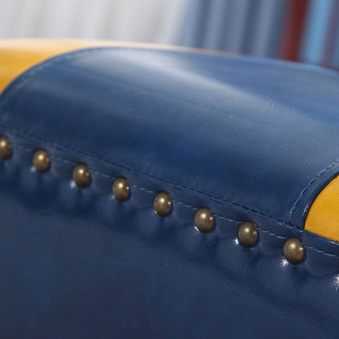 Modern Leather Standard Rectangle Nail Decoration Indoor Standard Clearhalo 'furn' 'furn_ottomans_poufs' 'Furniture' 'Living Room Furniture' 'Ottomans & Poufs' 'ottomans_poufs' 5957456