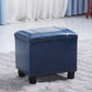 Modern Leather Standard Rectangle Nail Decoration Indoor Standard Peacock Blue 1 Piece Clearhalo 'furn' 'furn_ottomans_poufs' 'Furniture' 'Living Room Furniture' 'Ottomans & Poufs' 'ottomans_poufs' 5957460