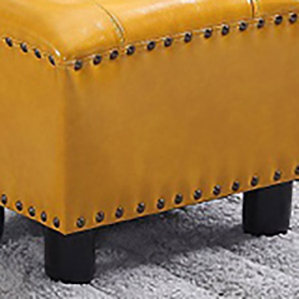 Modern Leather Standard Rectangle Nail Decoration Indoor Standard Clearhalo 'furn' 'furn_ottomans_poufs' 'Furniture' 'Living Room Furniture' 'Ottomans & Poufs' 'ottomans_poufs' 5957461