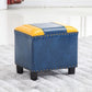 Modern Leather Standard Rectangle Nail Decoration Indoor Standard Sky Blue 1 Piece Clearhalo 'furn' 'furn_ottomans_poufs' 'Furniture' 'Living Room Furniture' 'Ottomans & Poufs' 'ottomans_poufs' 5957462