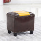 Modern Leather Standard Rectangle Nail Decoration Indoor Standard Dark Coffee 1 Piece Clearhalo 'furn' 'furn_ottomans_poufs' 'Furniture' 'Living Room Furniture' 'Ottomans & Poufs' 'ottomans_poufs' 5957466