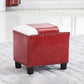 Modern Leather Standard Rectangle Nail Decoration Indoor Standard Red 1 Piece Clearhalo 'furn' 'furn_ottomans_poufs' 'Furniture' 'Living Room Furniture' 'Ottomans & Poufs' 'ottomans_poufs' 5957468
