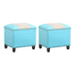 Modern Leather Standard Rectangle Nail Decoration Indoor Standard Gray Light Blue 2 Piece Set Clearhalo 'furn' 'furn_ottomans_poufs' 'Furniture' 'Living Room Furniture' 'Ottomans & Poufs' 'ottomans_poufs' 5957470