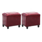 Modern Leather Standard Rectangle Nail Decoration Indoor Standard Rust Red 2 Piece Set Clearhalo 'furn' 'furn_ottomans_poufs' 'Furniture' 'Living Room Furniture' 'Ottomans & Poufs' 'ottomans_poufs' 5957472
