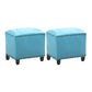 Modern Leather Standard Rectangle Nail Decoration Indoor Standard Blue 2 Piece Set Clearhalo 'furn' 'furn_ottomans_poufs' 'Furniture' 'Living Room Furniture' 'Ottomans & Poufs' 'ottomans_poufs' 5957473