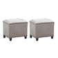 Modern Leather Standard Rectangle Nail Decoration Indoor Standard Grey 2 Piece Set Clearhalo 'furn' 'furn_ottomans_poufs' 'Furniture' 'Living Room Furniture' 'Ottomans & Poufs' 'ottomans_poufs' 5957476