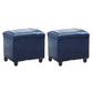 Modern Leather Standard Rectangle Nail Decoration Indoor Standard Peacock Blue 2 Piece Set Clearhalo 'furn' 'furn_ottomans_poufs' 'Furniture' 'Living Room Furniture' 'Ottomans & Poufs' 'ottomans_poufs' 5957477