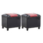 Modern Leather Standard Rectangle Nail Decoration Indoor Standard Matte Black 2 Piece Set Clearhalo 'furn' 'furn_ottomans_poufs' 'Furniture' 'Living Room Furniture' 'Ottomans & Poufs' 'ottomans_poufs' 5957479