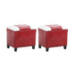 Modern Leather Standard Rectangle Nail Decoration Indoor Standard Red 2 Piece Set Clearhalo 'furn' 'furn_ottomans_poufs' 'Furniture' 'Living Room Furniture' 'Ottomans & Poufs' 'ottomans_poufs' 5957480