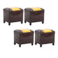 Modern Leather Standard Rectangle Nail Decoration Indoor Standard Dark Coffee 4 Piece Set Clearhalo 'furn' 'furn_ottomans_poufs' 'Furniture' 'Living Room Furniture' 'Ottomans & Poufs' 'ottomans_poufs' 5957481