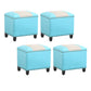 Modern Leather Standard Rectangle Nail Decoration Indoor Standard Gray Light Blue 4 Piece Set Clearhalo 'furn' 'furn_ottomans_poufs' 'Furniture' 'Living Room Furniture' 'Ottomans & Poufs' 'ottomans_poufs' 5957482