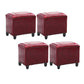 Modern Leather Standard Rectangle Nail Decoration Indoor Standard Rust Red 4 Piece Set Clearhalo 'furn' 'furn_ottomans_poufs' 'Furniture' 'Living Room Furniture' 'Ottomans & Poufs' 'ottomans_poufs' 5957484