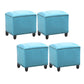 Modern Leather Standard Rectangle Nail Decoration Indoor Standard Blue 4 Piece Set Clearhalo 'furn' 'furn_ottomans_poufs' 'Furniture' 'Living Room Furniture' 'Ottomans & Poufs' 'ottomans_poufs' 5957485