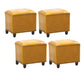 Modern Leather Standard Rectangle Nail Decoration Indoor Standard Yellow 4 Piece Set Clearhalo 'furn' 'furn_ottomans_poufs' 'Furniture' 'Living Room Furniture' 'Ottomans & Poufs' 'ottomans_poufs' 5957486