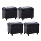 Modern Leather Standard Rectangle Nail Decoration Indoor Standard Black 4 Piece Set Clearhalo 'furn' 'furn_ottomans_poufs' 'Furniture' 'Living Room Furniture' 'Ottomans & Poufs' 'ottomans_poufs' 5957487
