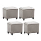 Modern Leather Standard Rectangle Nail Decoration Indoor Standard Grey 4 Piece Set Clearhalo 'furn' 'furn_ottomans_poufs' 'Furniture' 'Living Room Furniture' 'Ottomans & Poufs' 'ottomans_poufs' 5957488
