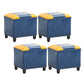 Modern Leather Standard Rectangle Nail Decoration Indoor Standard Sky Blue 4 Piece Set Clearhalo 'furn' 'furn_ottomans_poufs' 'Furniture' 'Living Room Furniture' 'Ottomans & Poufs' 'ottomans_poufs' 5957490