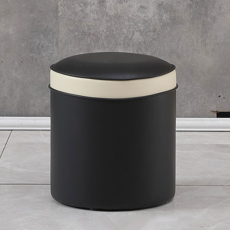 Orange Faux Leather Pouf Modern Pure Color Round Indoor Pouf Clearhalo 'furn' 'furn_ottomans_poufs' 'Furniture' 'Living Room Furniture' 'Ottomans & Poufs' 'ottomans_poufs' 5957501