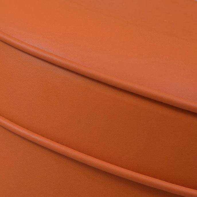Orange Faux Leather Pouf Modern Pure Color Round Indoor Pouf Clearhalo 'furn' 'furn_ottomans_poufs' 'Furniture' 'Living Room Furniture' 'Ottomans & Poufs' 'ottomans_poufs' 5957504