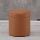 Orange Faux Leather Pouf Modern Pure Color Round Indoor Pouf Khaki 1 Piece Clearhalo 'furn' 'furn_ottomans_poufs' 'Furniture' 'Living Room Furniture' 'Ottomans & Poufs' 'ottomans_poufs' 5957505