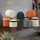 Orange Faux Leather Pouf Modern Pure Color Round Indoor Pouf Clearhalo 'furn' 'furn_ottomans_poufs' 'Furniture' 'Living Room Furniture' 'Ottomans & Poufs' 'ottomans_poufs' 5957513