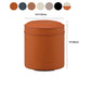 Orange Faux Leather Pouf Modern Pure Color Round Indoor Pouf Clearhalo 'furn' 'furn_ottomans_poufs' 'Furniture' 'Living Room Furniture' 'Ottomans & Poufs' 'ottomans_poufs' 5957528