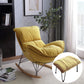 Ergonomic with Ottoman Rocker Chair with Padded Seat Rocking Chair Spindle