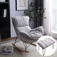 Ergonomic with Ottoman Rocker Chair with Padded Seat Rocking Chair Spindle