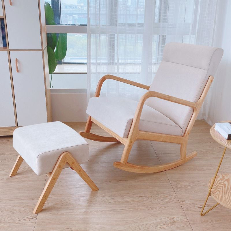 Chaise de culbuteur moderne rembourrée avec planeur de cadre gris pour le salon