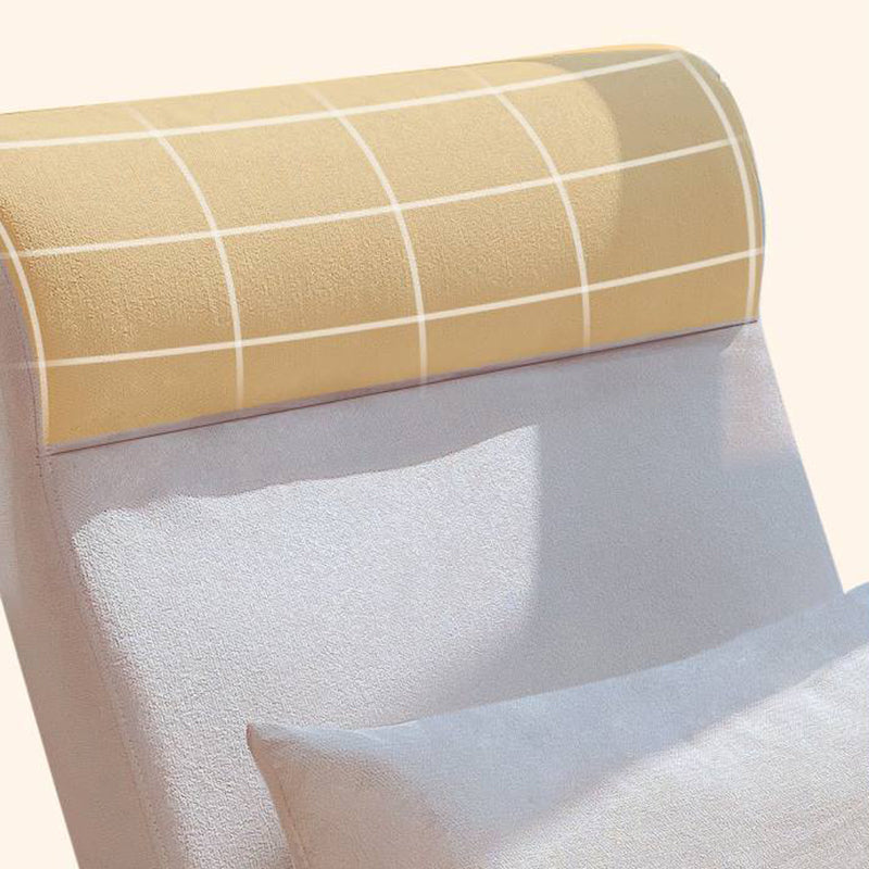 Chaise de culbuteur moderne rembourrée avec planeur de cadre gris pour le salon