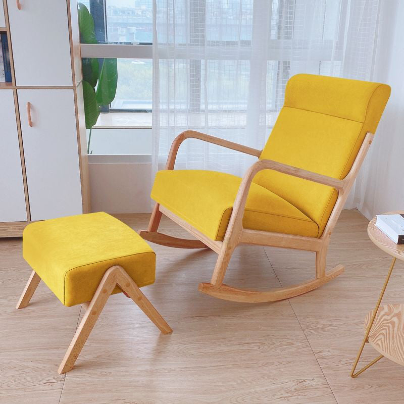 Chaise de culbuteur moderne rembourrée avec planeur de cadre gris pour le salon