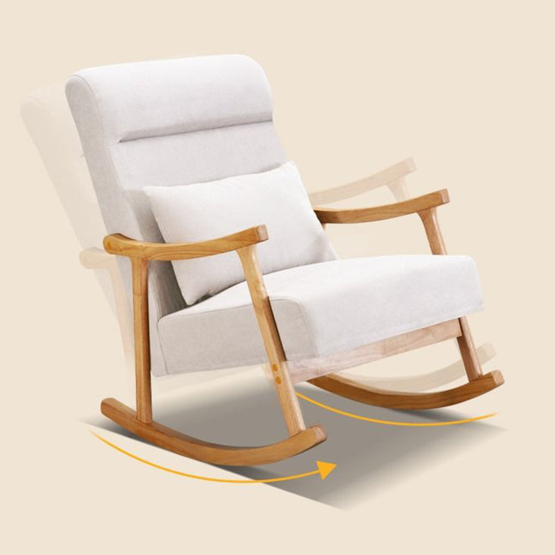 Chaise de culbuteur moderne rembourrée avec planeur de cadre gris pour le salon