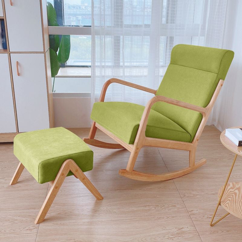 Chaise de culbuteur moderne rembourrée avec planeur de cadre gris pour le salon