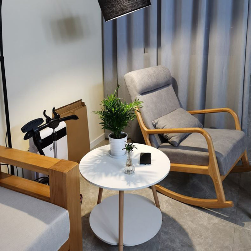 Chaise de culbuteur moderne rembourrée avec planeur de cadre gris pour le salon