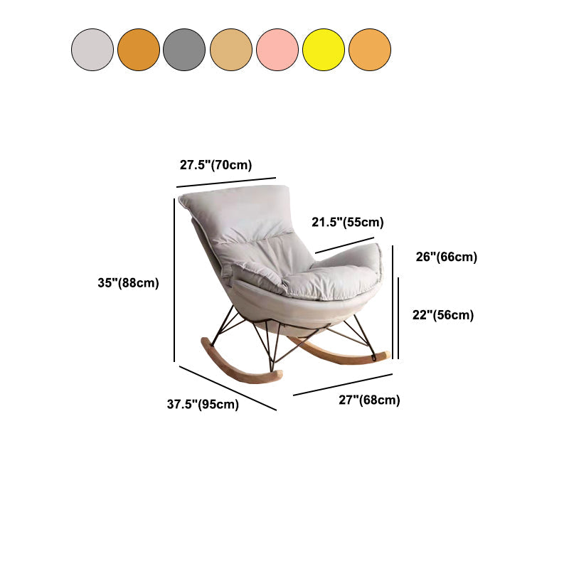 Leisure Pure Color Glider Chair Faux Leather Water Resistant with Ottoman Clearhalo 'Chairs & Seating' 'furn' 'furn_rocking_chairs' 'Furniture' 'Living Room Furniture' 'Rocking Chairs' 'rocking_chairs' 5957610