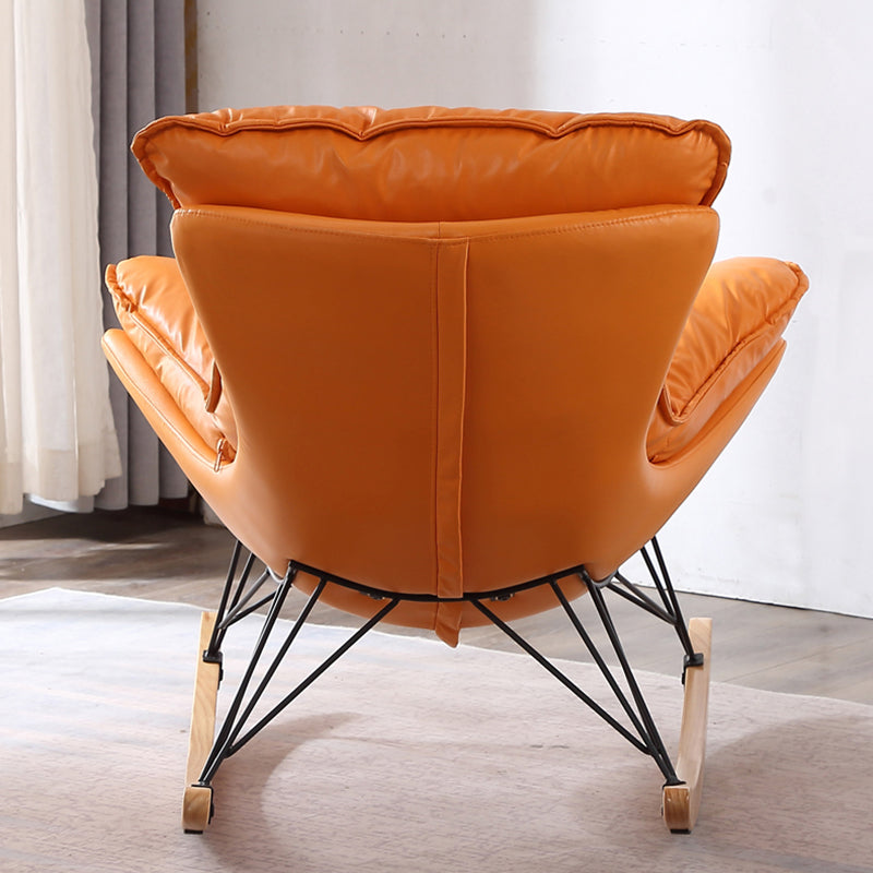 Chaise à bascule orange moderne chaise de culbuteur amovible avec ottoman