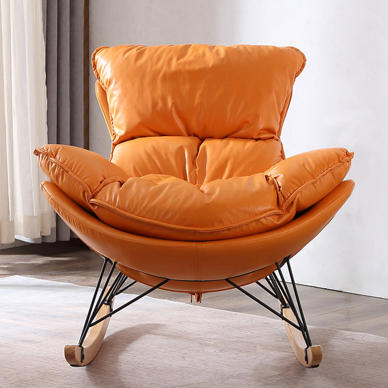 Chaise à bascule orange moderne chaise de culbuteur amovible avec ottoman