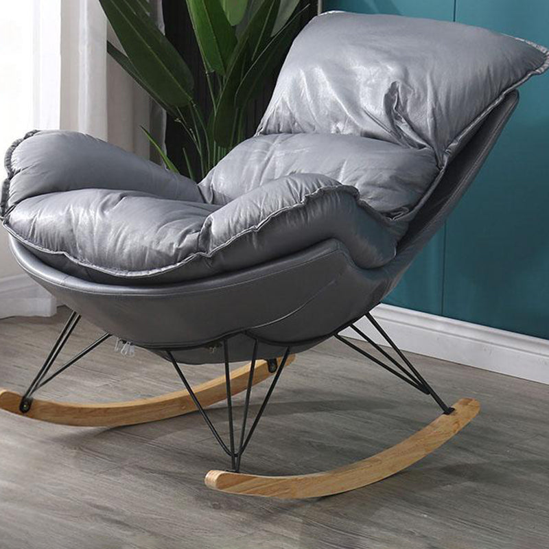 Chaise à bascule orange moderne chaise de culbuteur amovible avec ottoman