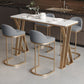 Ensemble de Table de Bar Glam, 1/5 pièces, Table de comptoir rectangulaire en pierre avec tabourets hauts pour cuisine