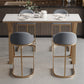 Ensemble de Table de Bar Glam, 1/5 pièces, Table de comptoir rectangulaire en pierre avec tabourets hauts pour cuisine