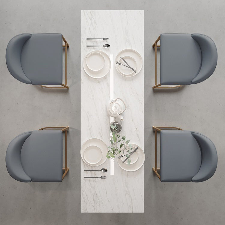 Ensemble de Table de Bar Glam, 1/5 pièces, Table de comptoir rectangulaire en pierre avec tabourets hauts pour cuisine